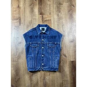 Givenchy Oversized Sleeveless Indigo Jacket